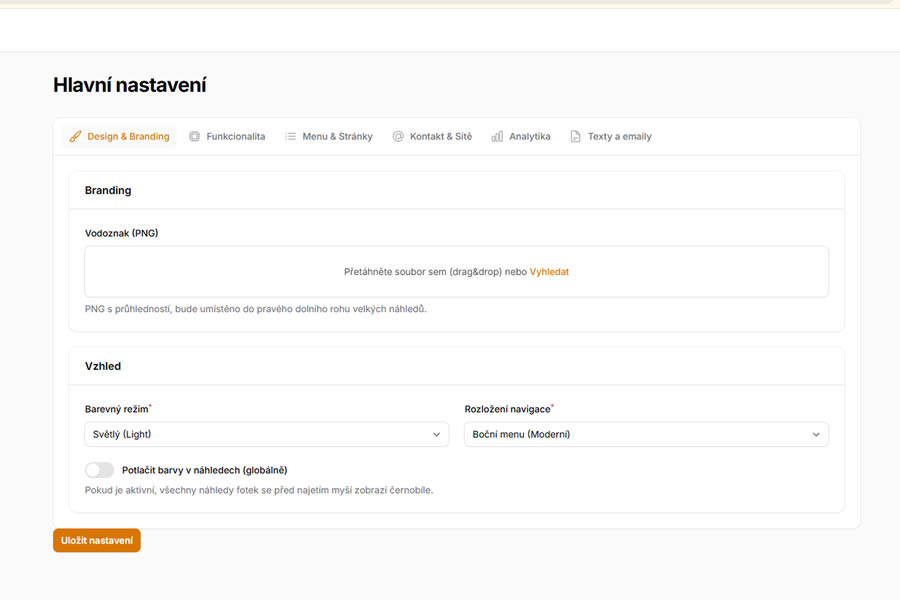 Ukázka administrace PhotoReady