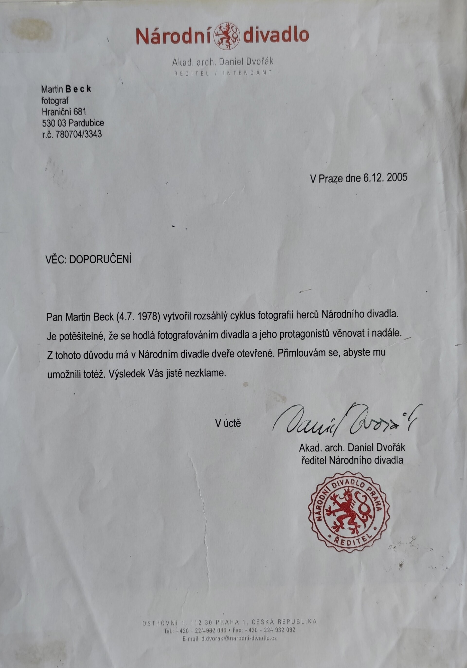 Doporučení Národní divadlo